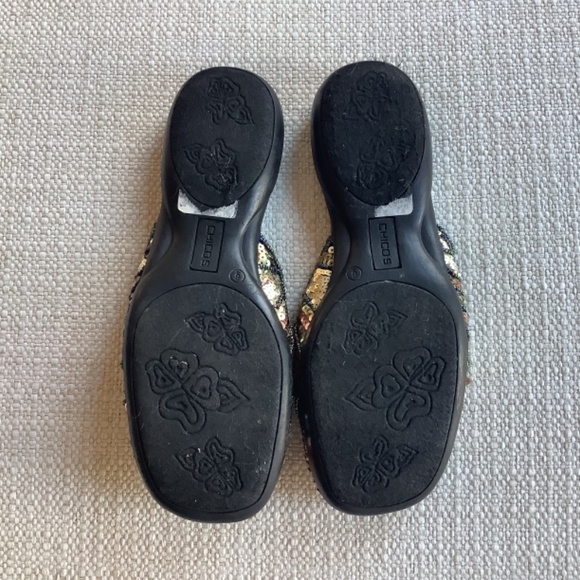 Chico’s Sequin Mules Sz 6 - Picture 4 of 4